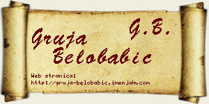 Gruja Belobabić vizit kartica